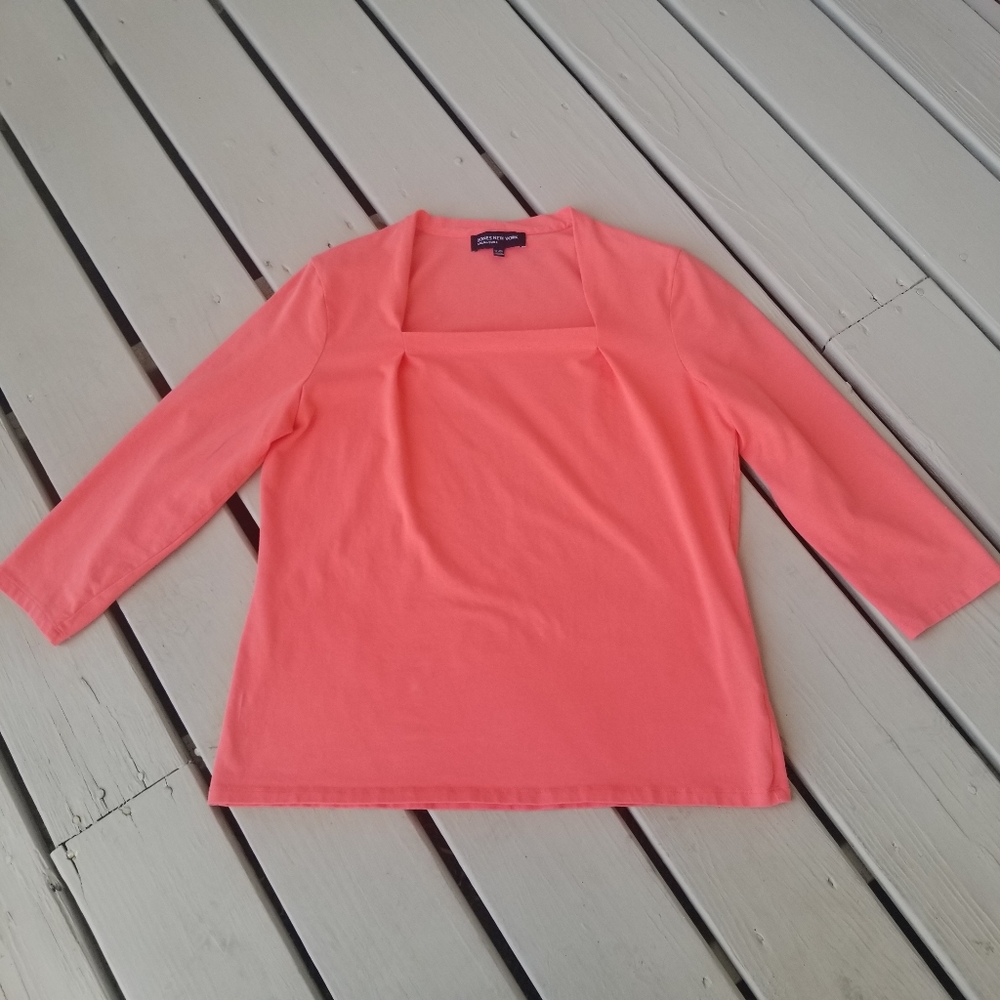 XL CORAL Squareneck top